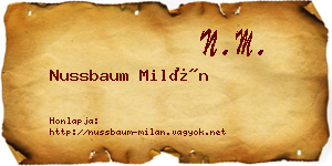 Nussbaum Milán névjegykártya