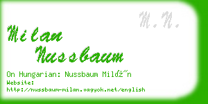 milan nussbaum business card